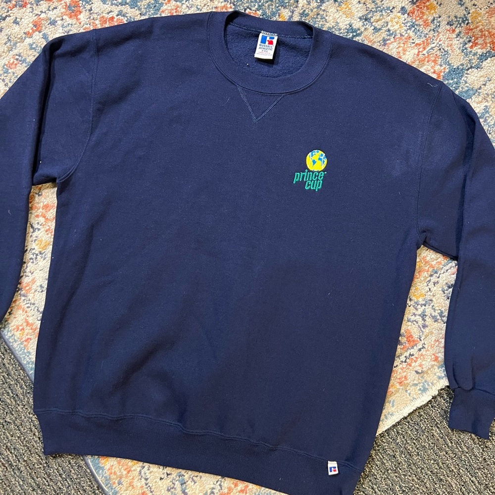Prince Tennis World Cup vintage crew neck sweatshirt embroidered logo Size XXL